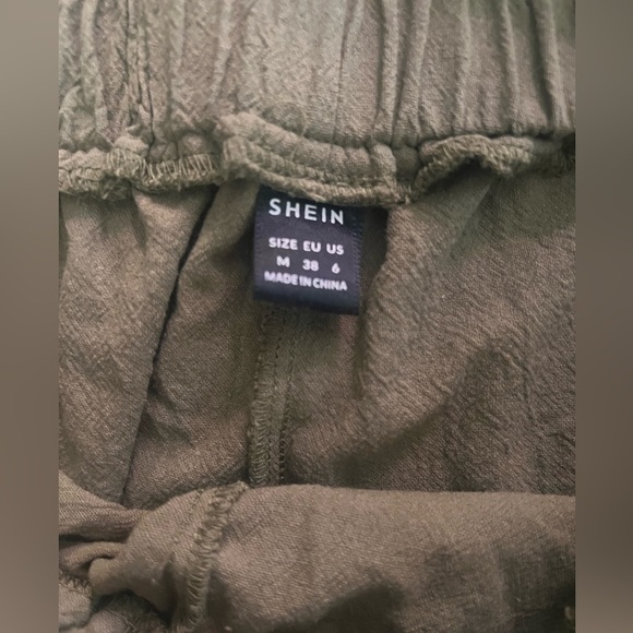 SHEIN | nwot co-ord capris/crop top size 6| army green, gauze, two piece set - Picture 4 of 7